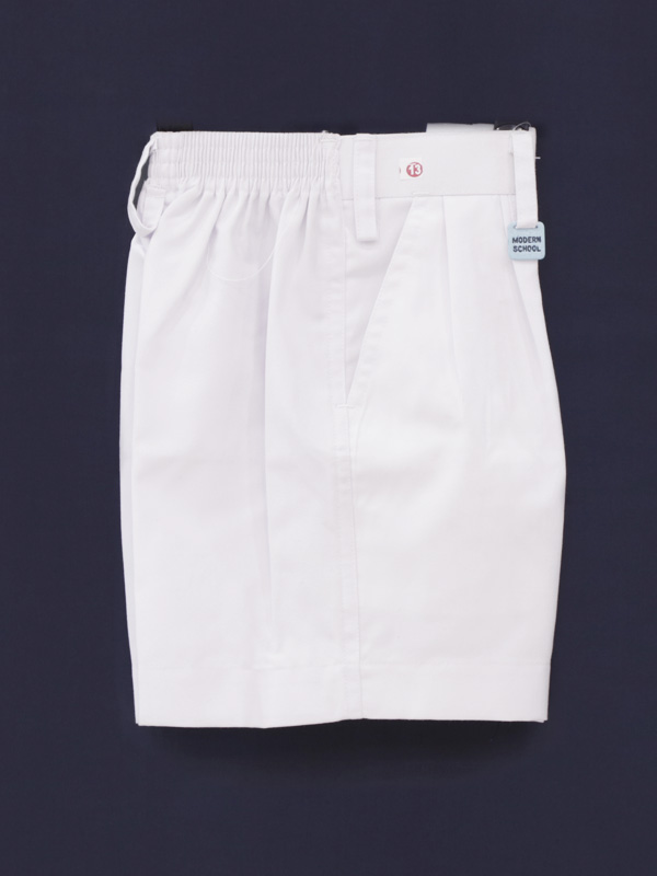 White Half Pant with Modern School branding loopy' for Boys